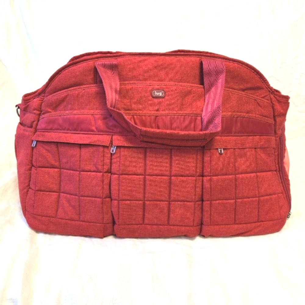 ❗SOLD❗Lug Airbus Duffel Travel Bag in Heather Crimson Red